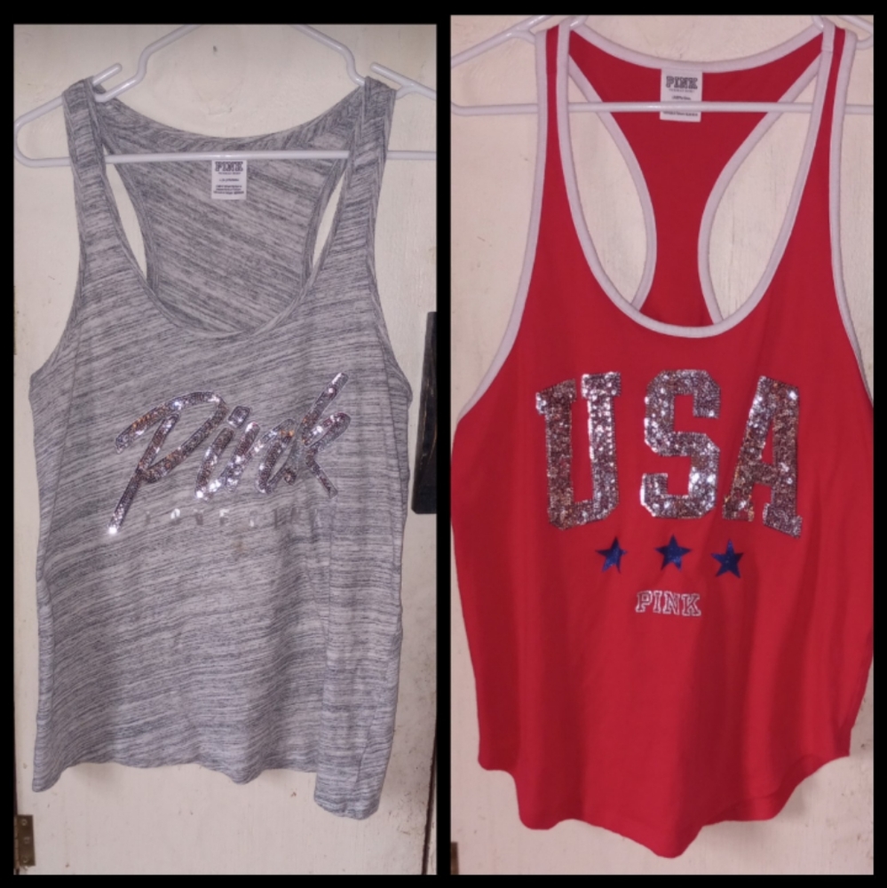 2 VS PINK Bling Tanktops